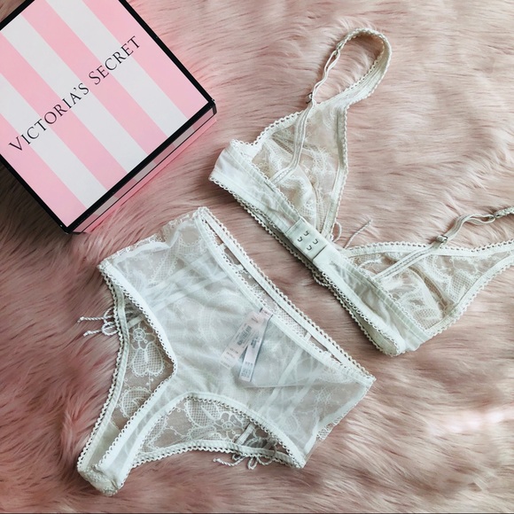 Victoria’s Secret White Applique Bridal Set - Picture 2 of 2